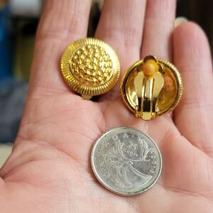 Vintage Gold Clip-On Earrings